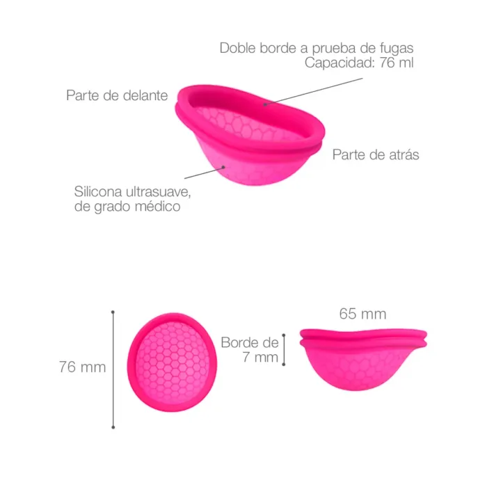 Copa Menstrual Ziggy Cup Intimina Fucsia - Imagen 6